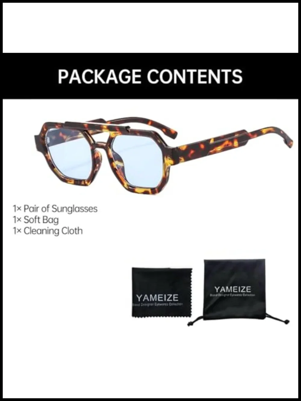 Retro Pilot Sunglasses Double Bridge Hexagonal UV400 Protection